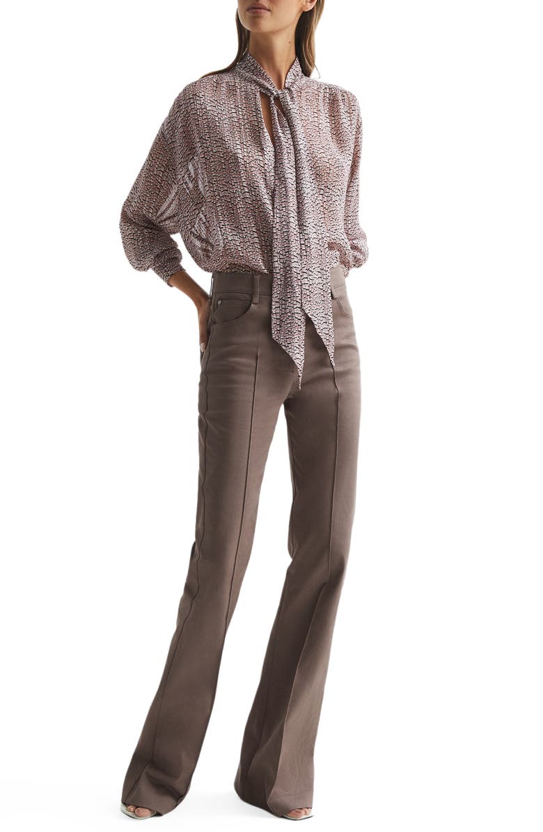 Reiss Kelsie Print Tie Neck Blouse, Alternate, color, 