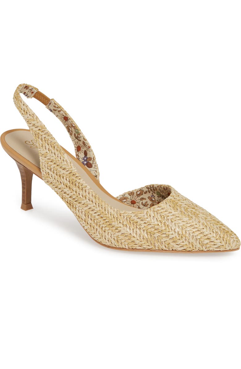 Seychelles Ornament Raffia Slingback Pump, Main, color,