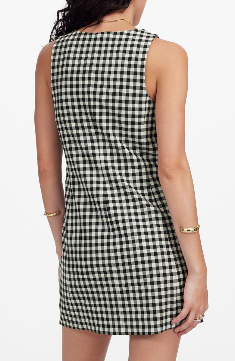 Madewell Gingham V-Neck Wool Blend Vest Minidress, Alternate, color, 