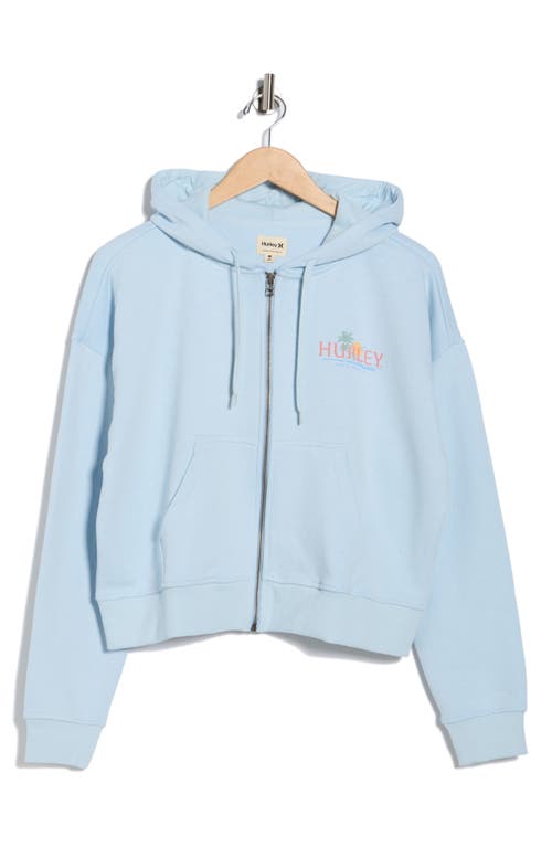 Hurley Coastline Crop Zip Hoodie In Blue