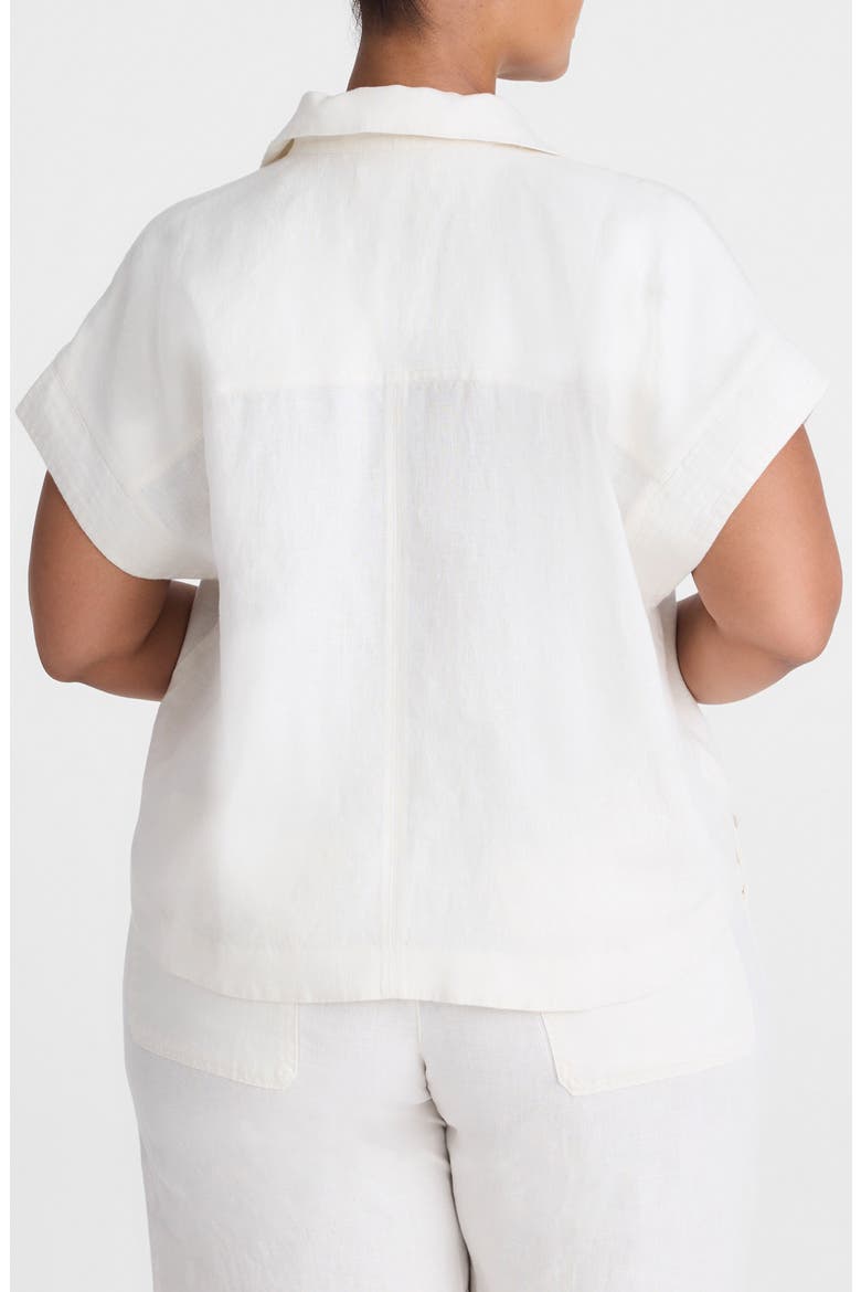 Notch Collar Linen Popover Shirt, Alternate, color, IVORY LINEN