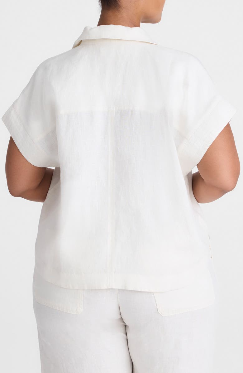 Madewell Notch Collar Linen Popover Shirt, Alternate, color, Ivory Linen