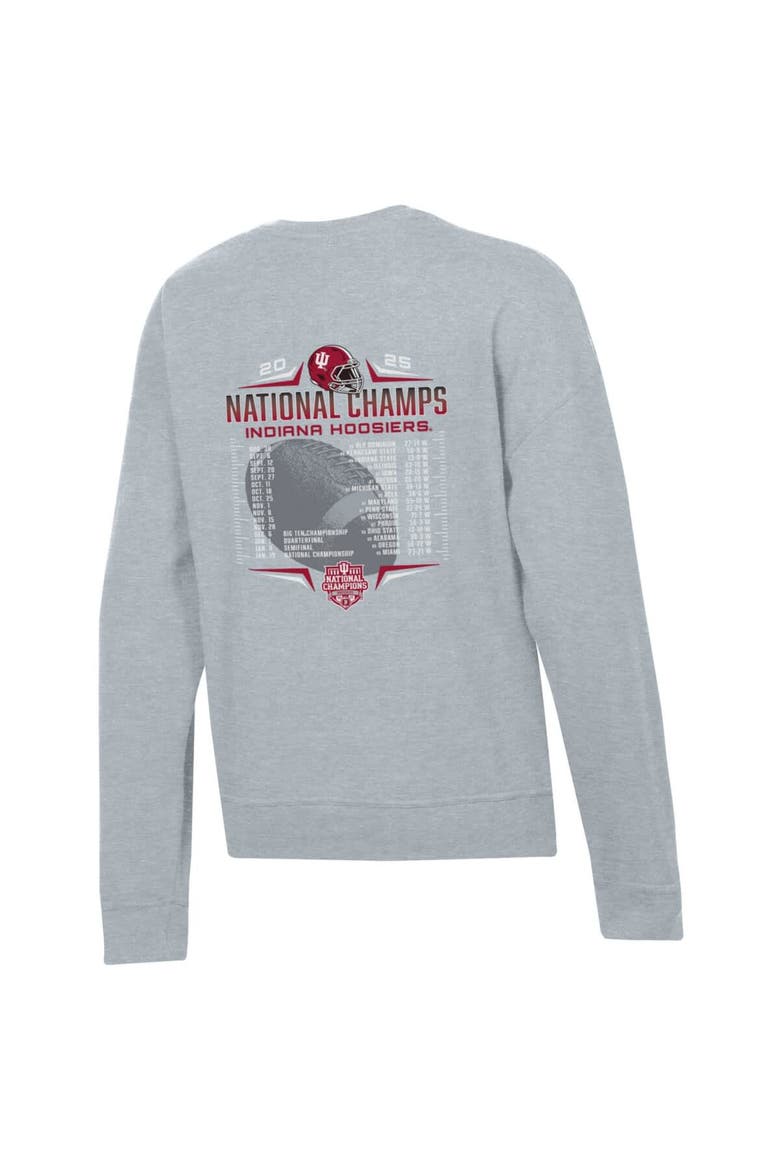 Unisex Champion  Heather Gray Indiana Hoosiers College Football Playoff 2025 National Champions Schedule Sweatshirt, Alternate, color, Heather Gray