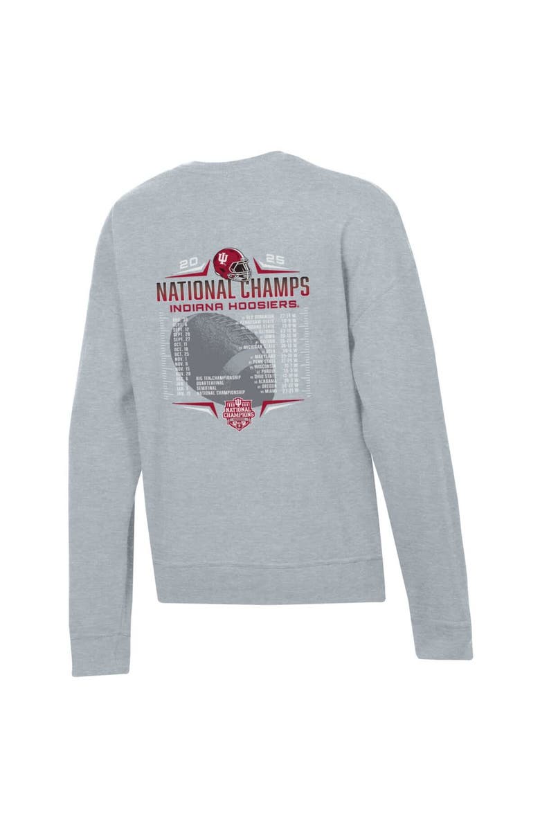 Champion Unisex Champion  Heather Gray Indiana Hoosiers College Football Playoff 2025 National Champions Schedule Sweatshirt, Alternate, color, Heather Gray