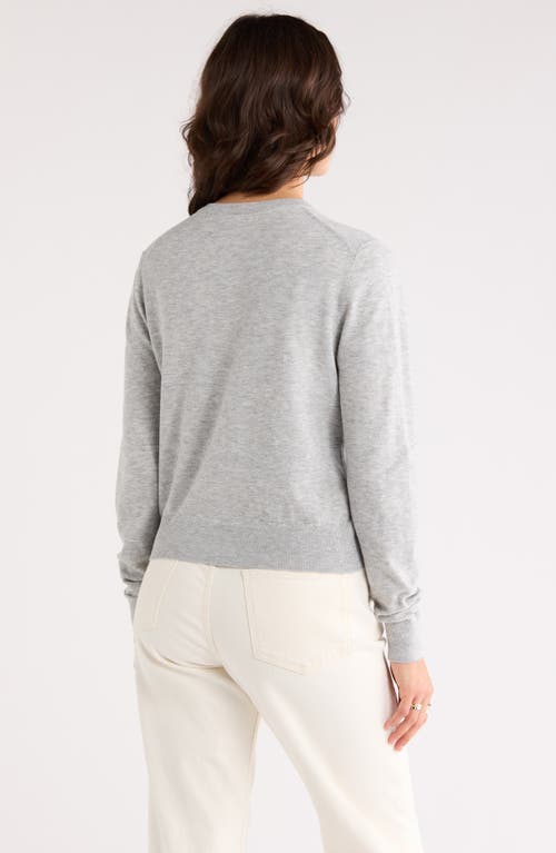 Nordstrom Rack Crewneck Crop Cardigan In Gray