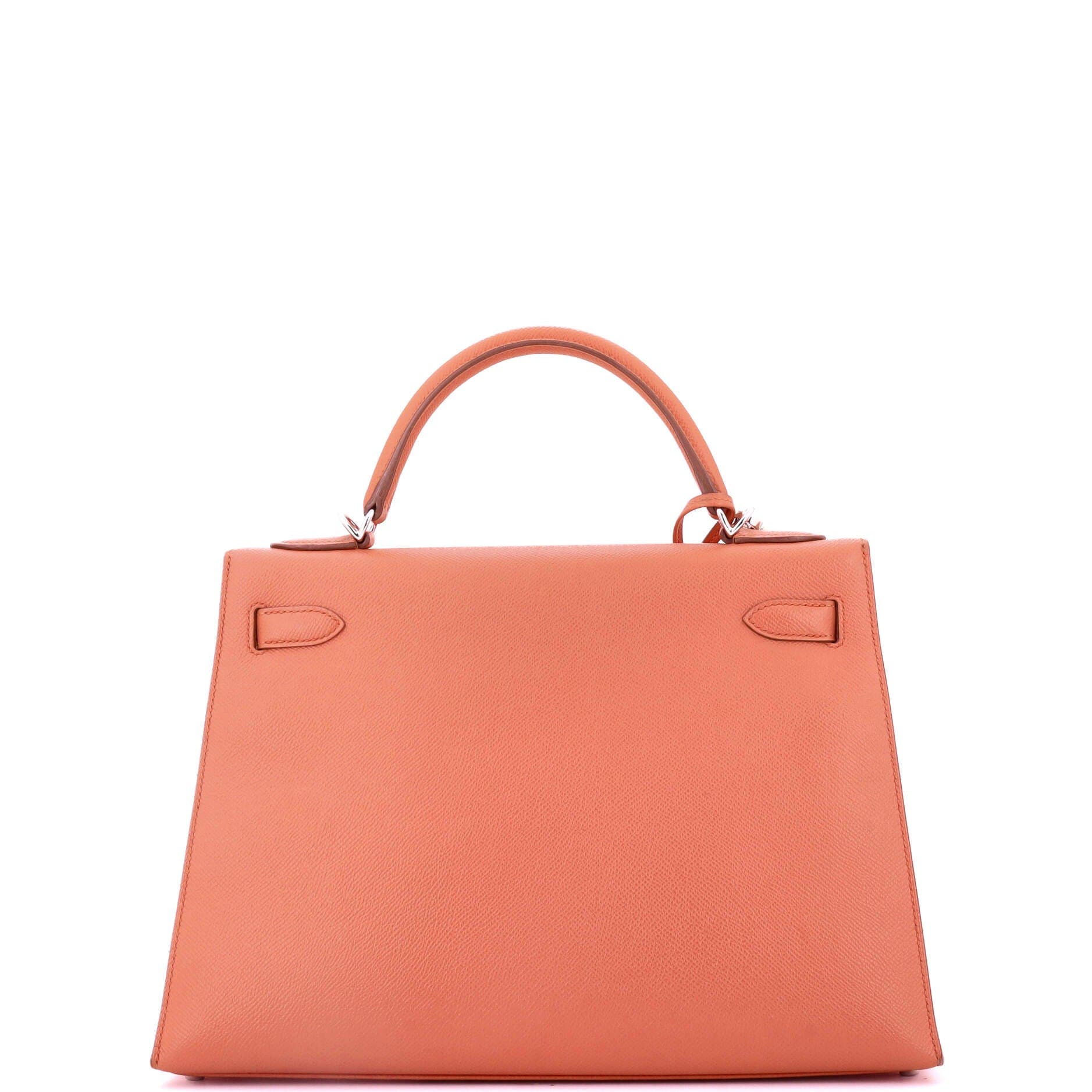 Pre-Owned Hermes Kelly Handbag Pink Epsom with Palladium Hardware 32, Alternate, color, Flamingo