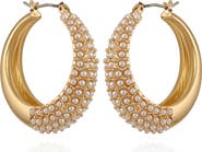 GUESS Imitation Pearl Hoop Earrings