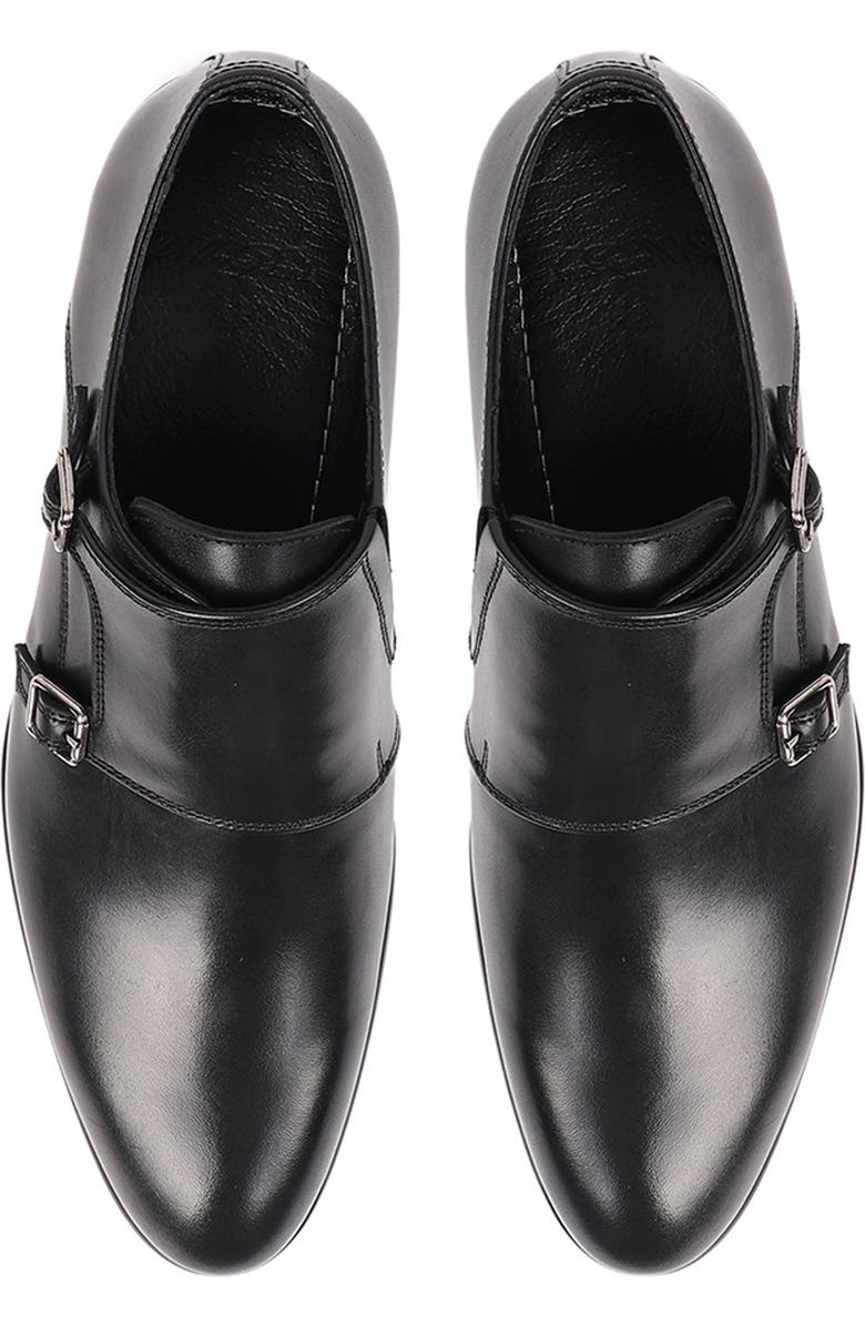 VELLAPAIS Nemo Double Monk Strap Leather Loafer, Alternate, color, Black