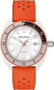 BULOVA Snorkel Sea Turtle Rubber Strap Watch, 41mm