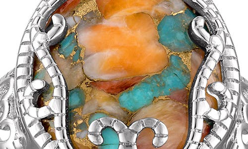 Fzn Composite Turquoise Ring In White