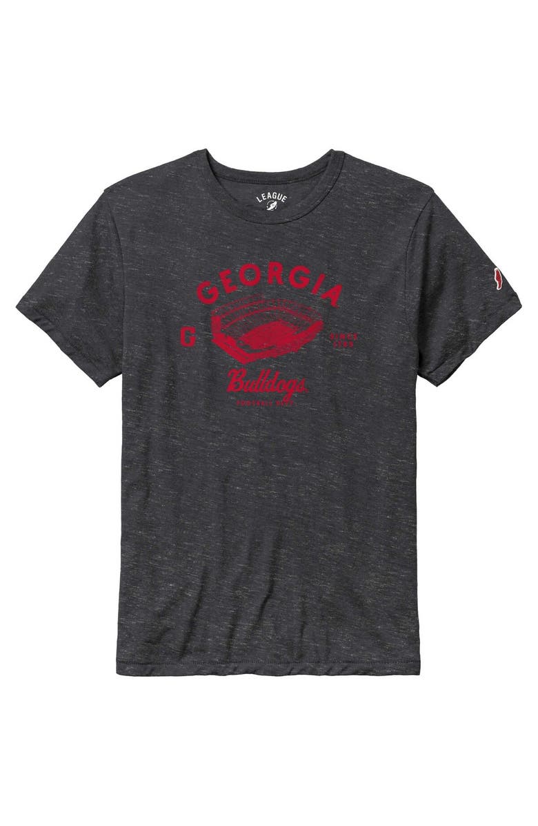LEAGUE COLLEGIATE WEAR Men's League Collegiate Wear Heather Charcoal Georgia Bulldogs Stadium Victory Falls Tri-Blend T-Shirt, Main, color, 
