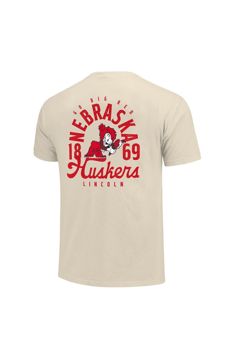 IMAGE ONE Men's Cream Nebraska Huskers Comfort Colors Mascot Overlay T-Shirt, Alternate, color, Cream