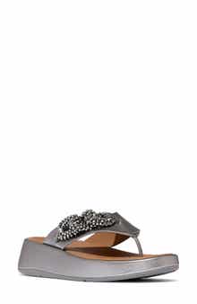 F-Mode Beaded Chain Platform Sandal
