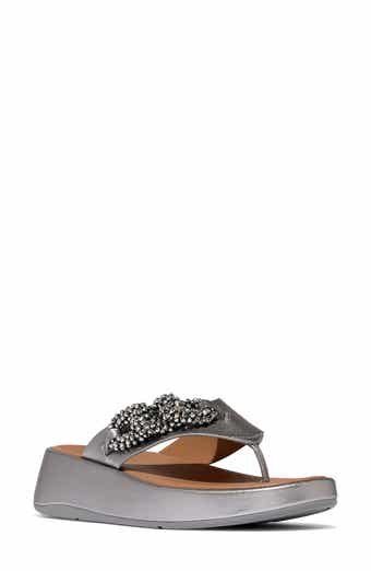 F-Mode Beaded Chain Platform Sandal