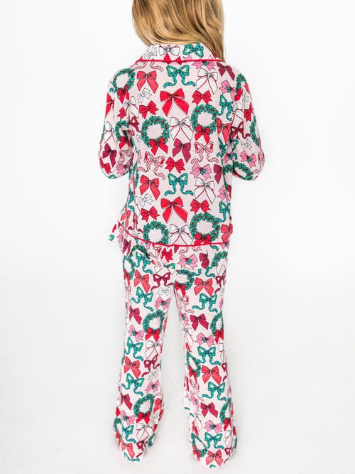 Rufflebutts Holiday Ruffle Flare Pajama Set In Burgundy