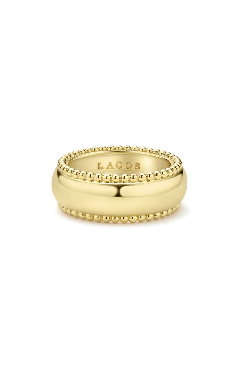 LAGOS Men's Anthem Caviar Lined Band Ring, Alternate, color, Gold