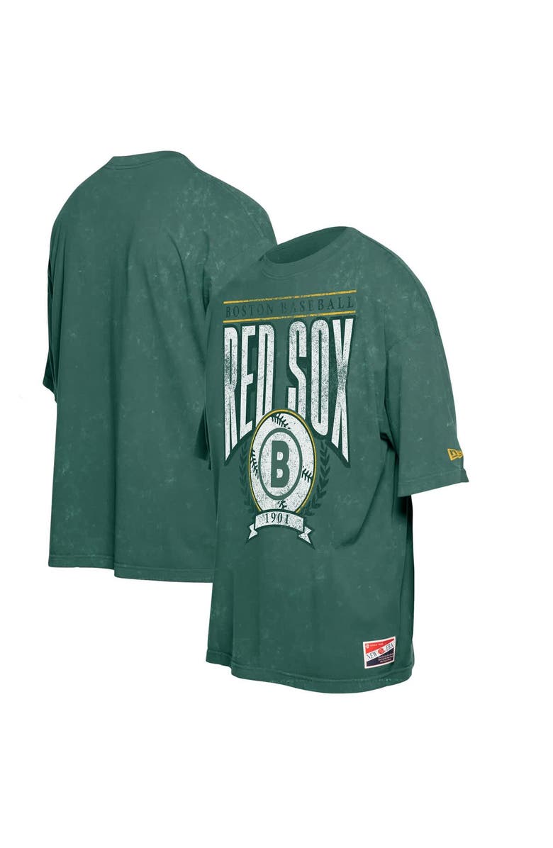 New Era Men's New Era Green Boston Red Sox 2025 City Connect Enzyme Wash Oversized T-Shirt, Main, color,
