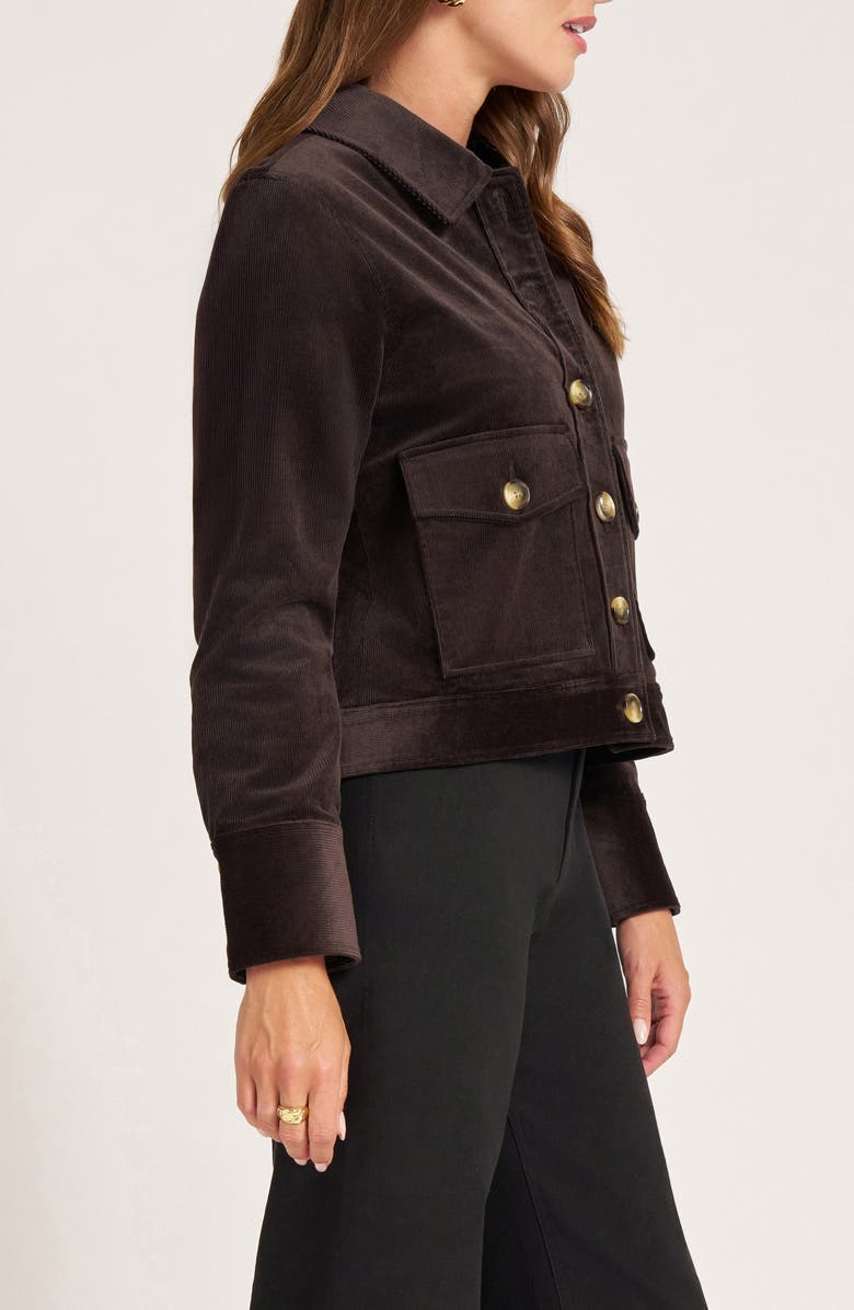 matty m. Jeri Cotton Blend Corduroy Jacket, Alternate, color, Dark Brown