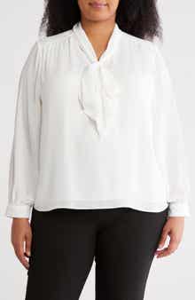 Tie Neck Long Sleeve Top