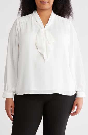 Tie Neck Long Sleeve Top