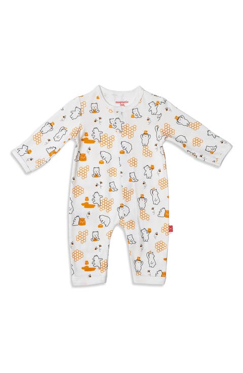 Honey Bee Mine Organic Cotton Magnetic Romper (Baby)