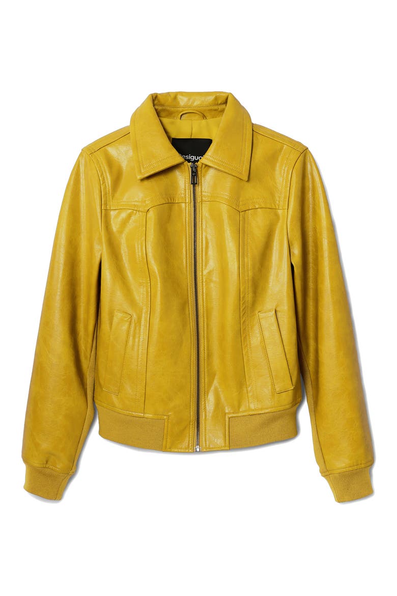 Helsinki Faux Leather Jacket, Alternate, color, YELLOW