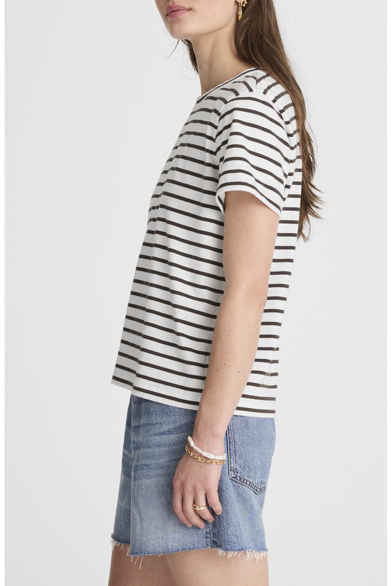 Perfect Stripe Cotton Crewneck T-Shirt, Alternate, color, ROASTED CHICORY