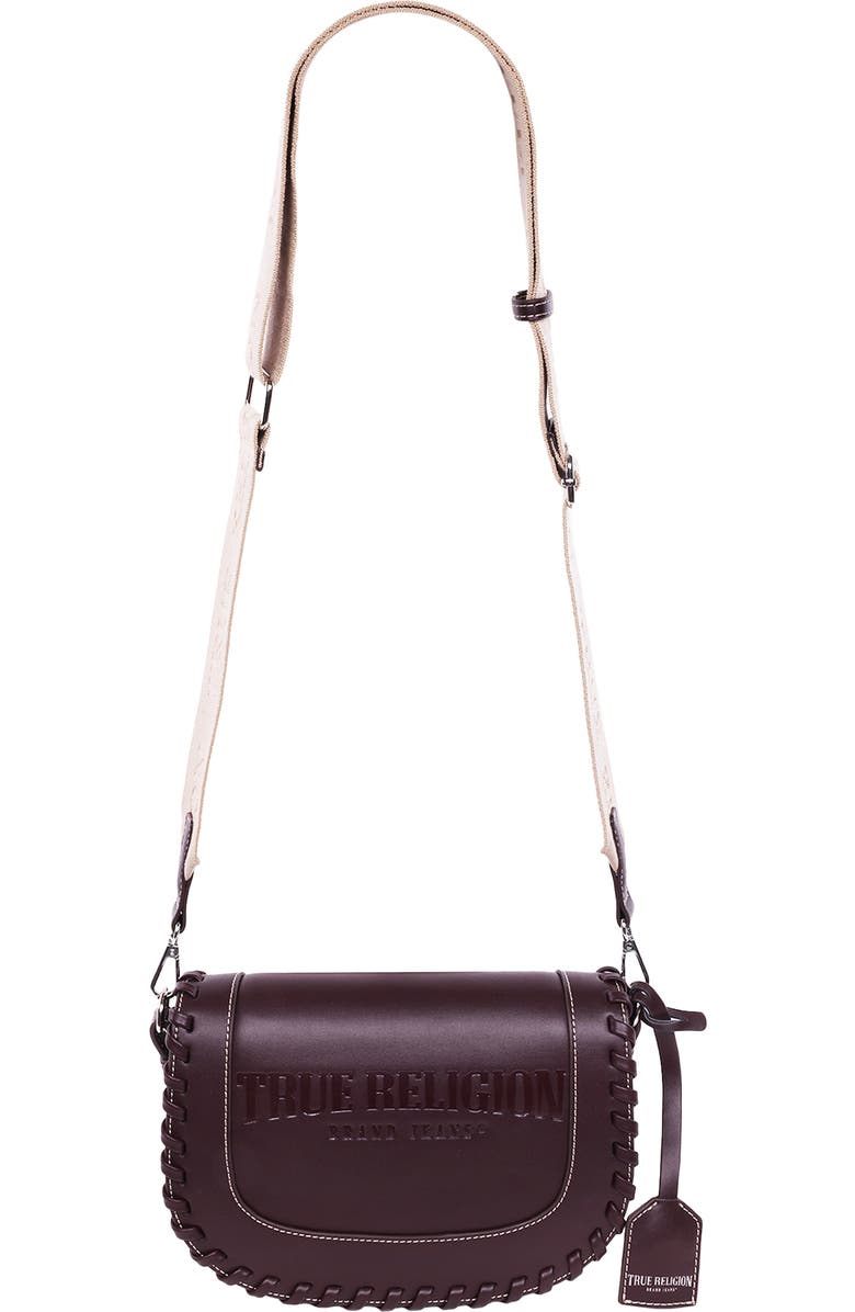 True Religion Whipstitched Saddle Bag, Alternate, color, Wine