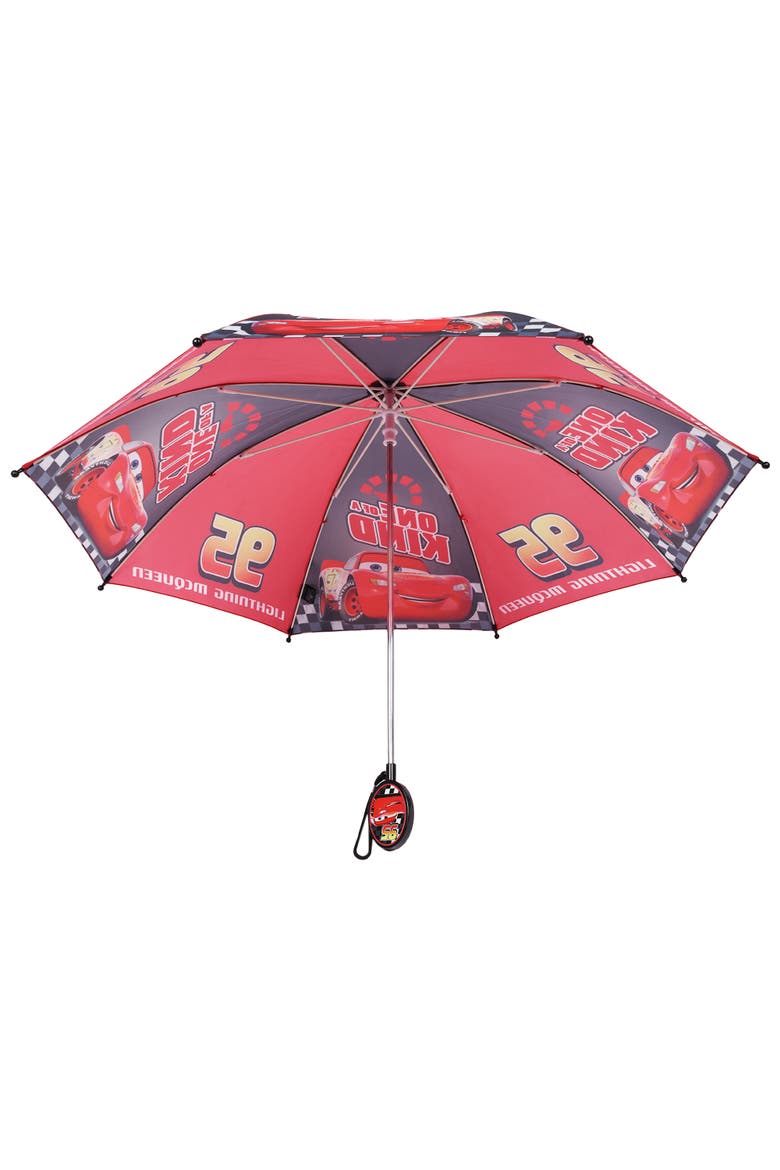 Pixar Cars Lightning McQueen "One of a Kind" Kids Umbrella, Alternate, color, BLACK