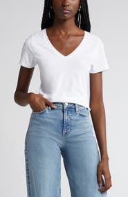 Nordstrom Everyday V-Neck Pima Cotton Blend T-Shirt