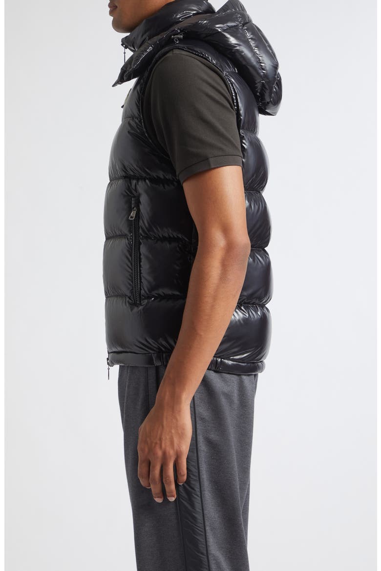 Bormes Down Puffer Vest with Removable Hood, Alternate, color, BLACK