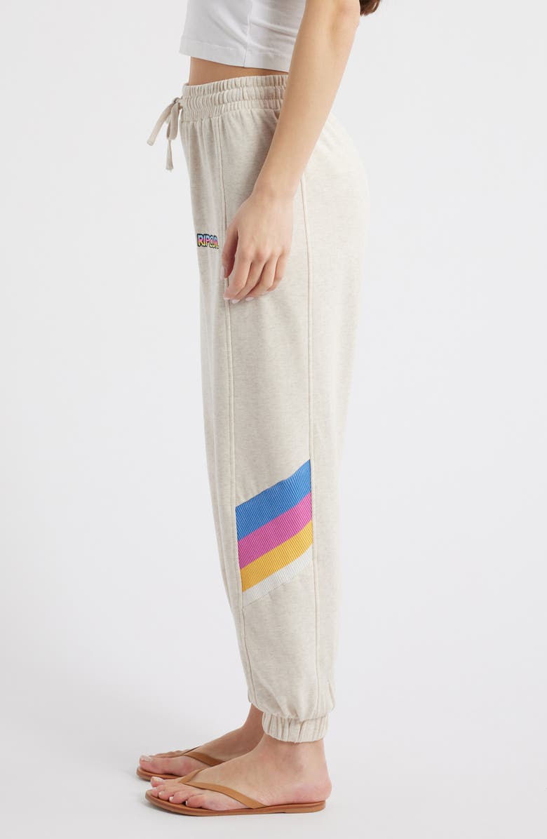 Rip Curl Las Dalias Logo Cotton Blend Joggers, Alternate, color, Oatmeal Marle