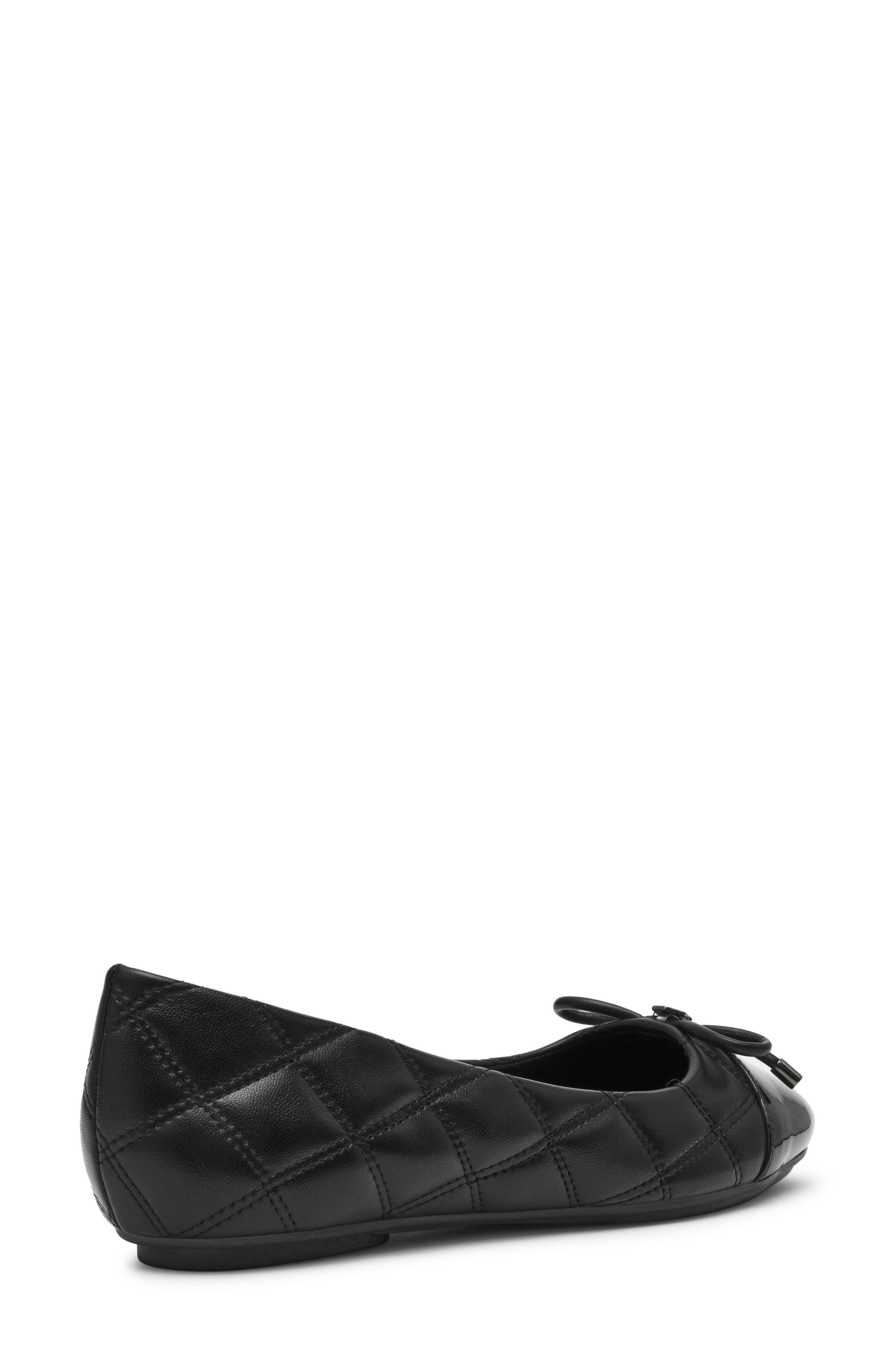 Anne Klein Leyton Cap Toe Ballet Flat, Alternate, color, Black Pu