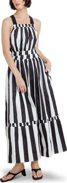 FREEMARKET Stripe Tiered Cotton Maxi Dress