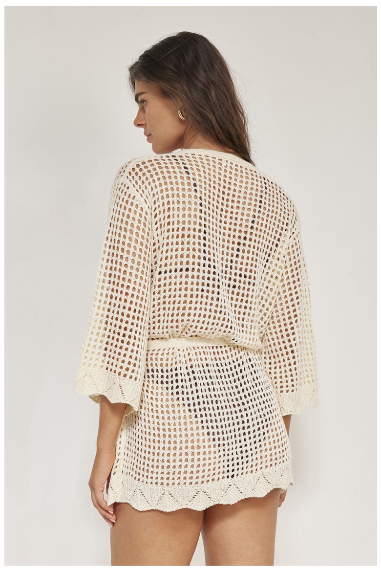 Maribelle Lace Robe Cover-Up, Alternate, color, Cream