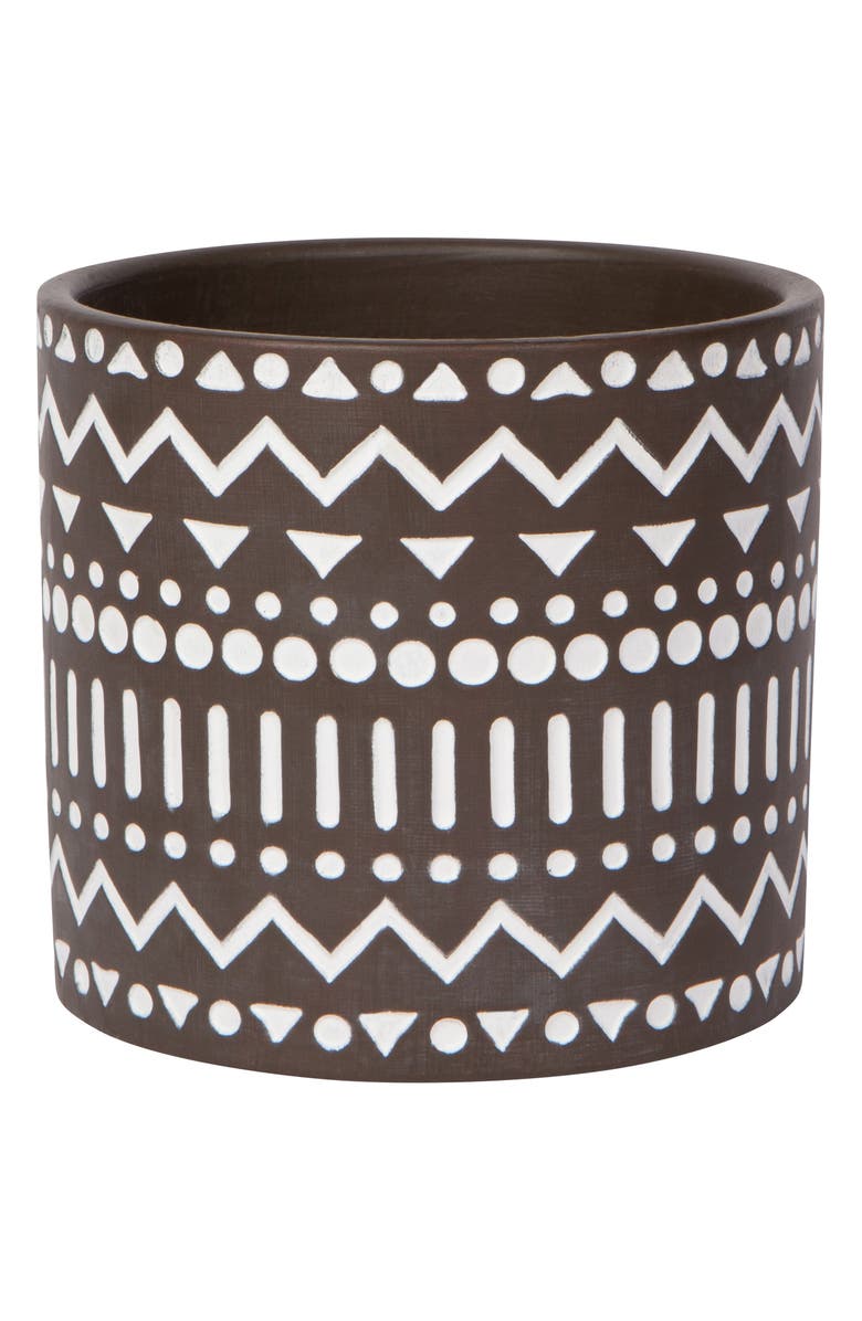 Now Designs Geometric Plant Pot, Main, color, Brown/ White