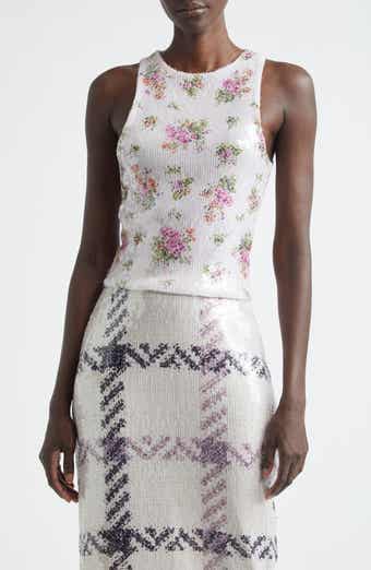 The Noemi Paillette & Cashmere Floral Tank