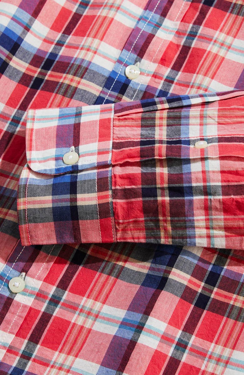 vineyard vines Madras Plaid Cotton Button-Down Shirt, Alternate, color,