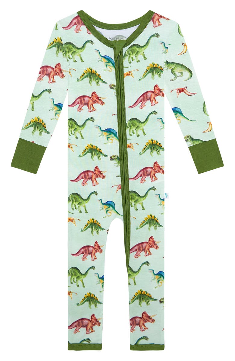 Posh Peanut Buddy Fitted Convertible Footie Pajamas, Alternate, color, Open Green