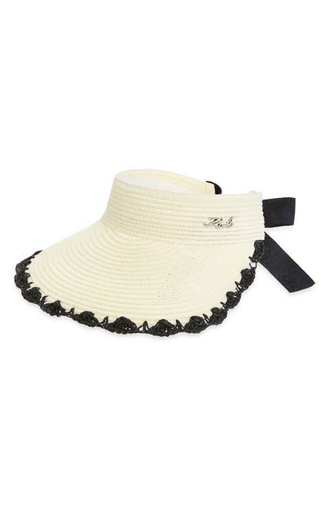 Crochet Edge Straw Visor