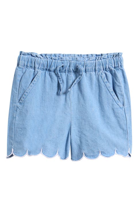 Kids' Scallop Chambray Shorts (Toddler)
