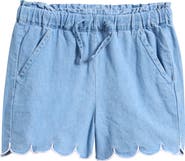 MILES THE LABEL Kids' Scallop Chambray Shorts