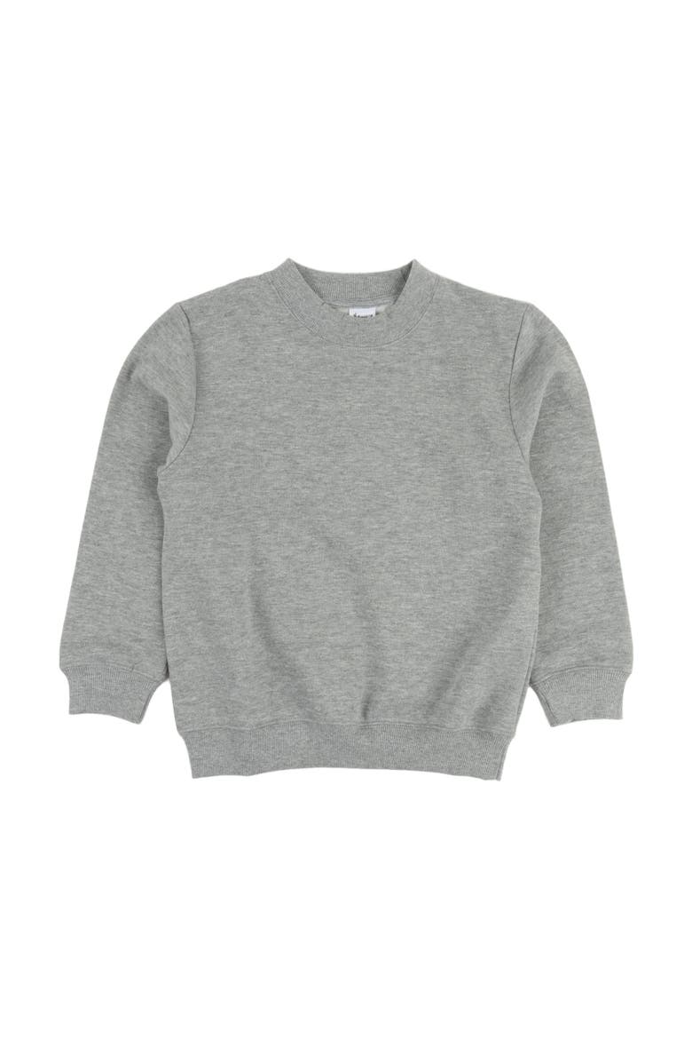 Kids Pullover Sweatshirt, Long Sleeve, Solid Colors, Alternate, color, LIGHT GREY
