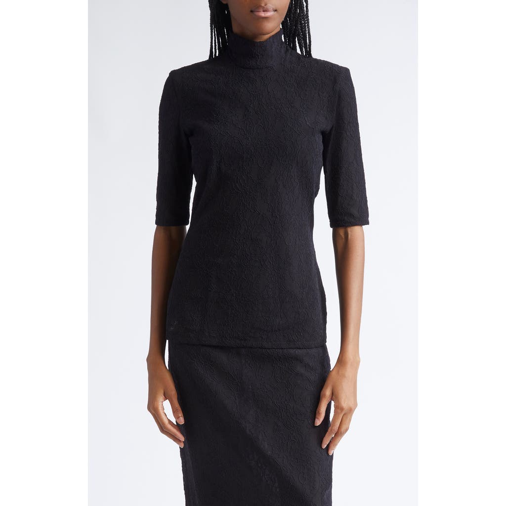 Stella Mccartney Stretch Lace Top In Black