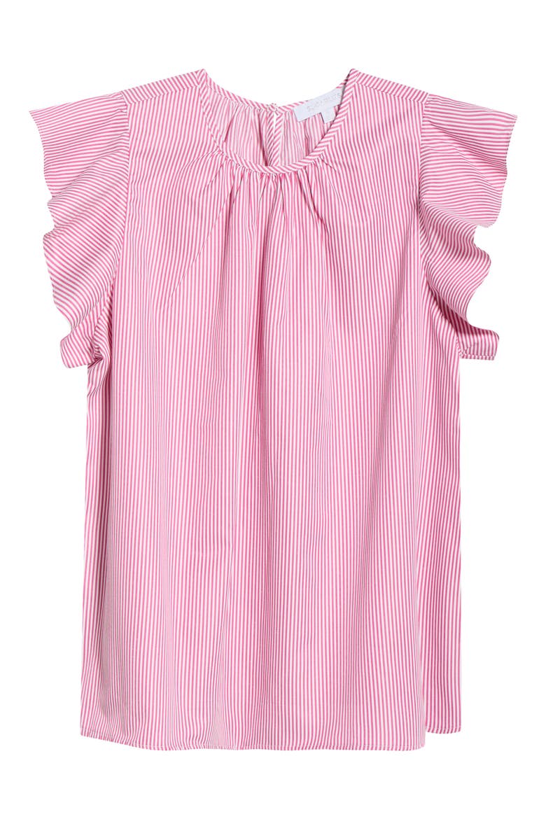Hermas Stripe Ruffle Top, Alternate, color, FUCHSIA