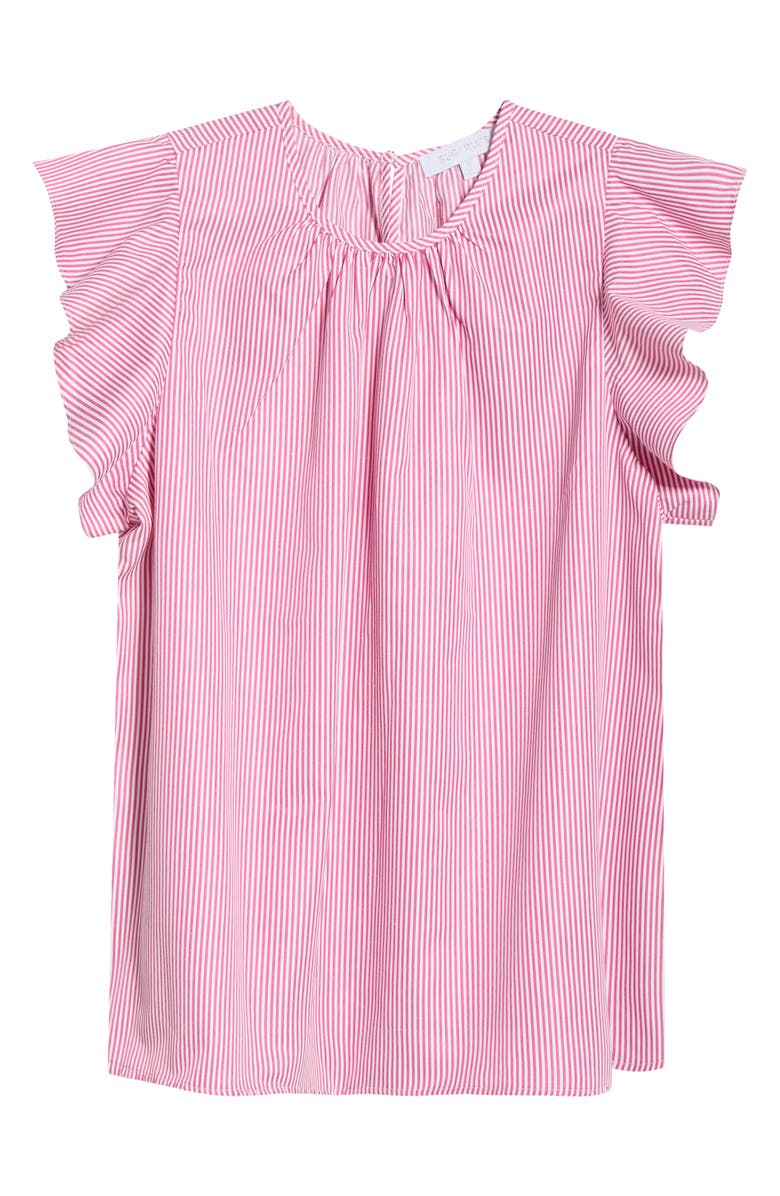 SUGARLIPS Hermas Stripe Ruffle Top, Main, color, Fuchsia