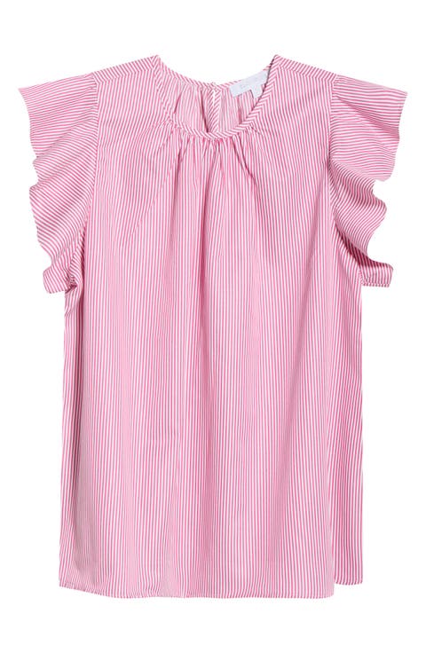 Hermas Stripe Ruffle Top (Plus)