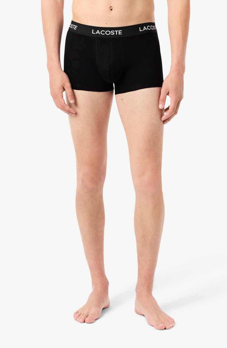 Lacoste Core Essentials Stretch Cotton Boxer Briefs, Alternate, color, Black