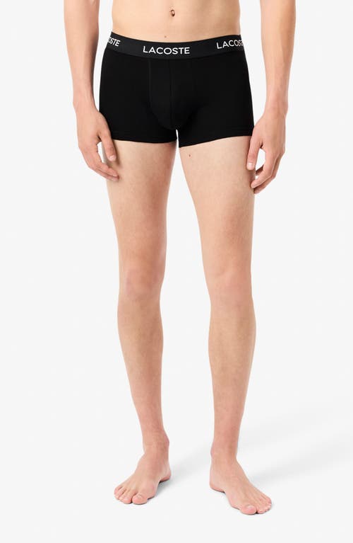 Lacoste Core Essentials Assorted 5-pack Stretch Cotton Boxer Briefs In Black