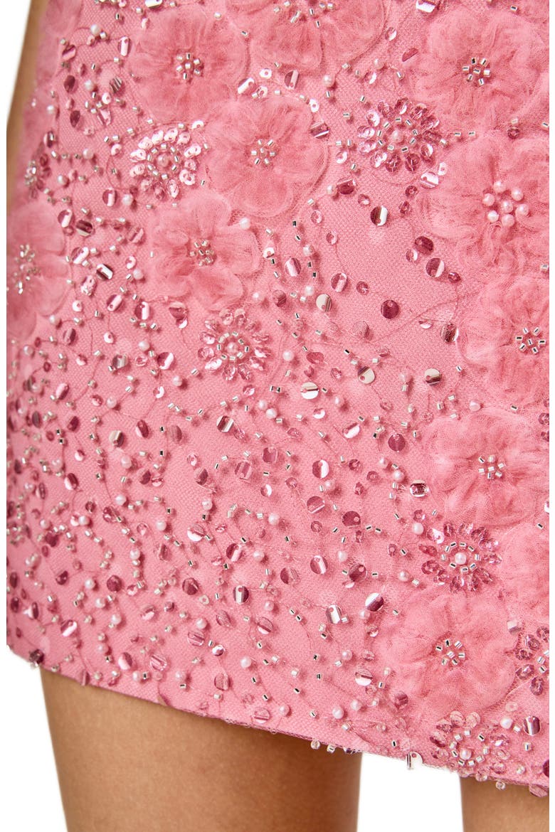 Sequin Lace Strapless Minidress, Alternate, color, RASPBERRY